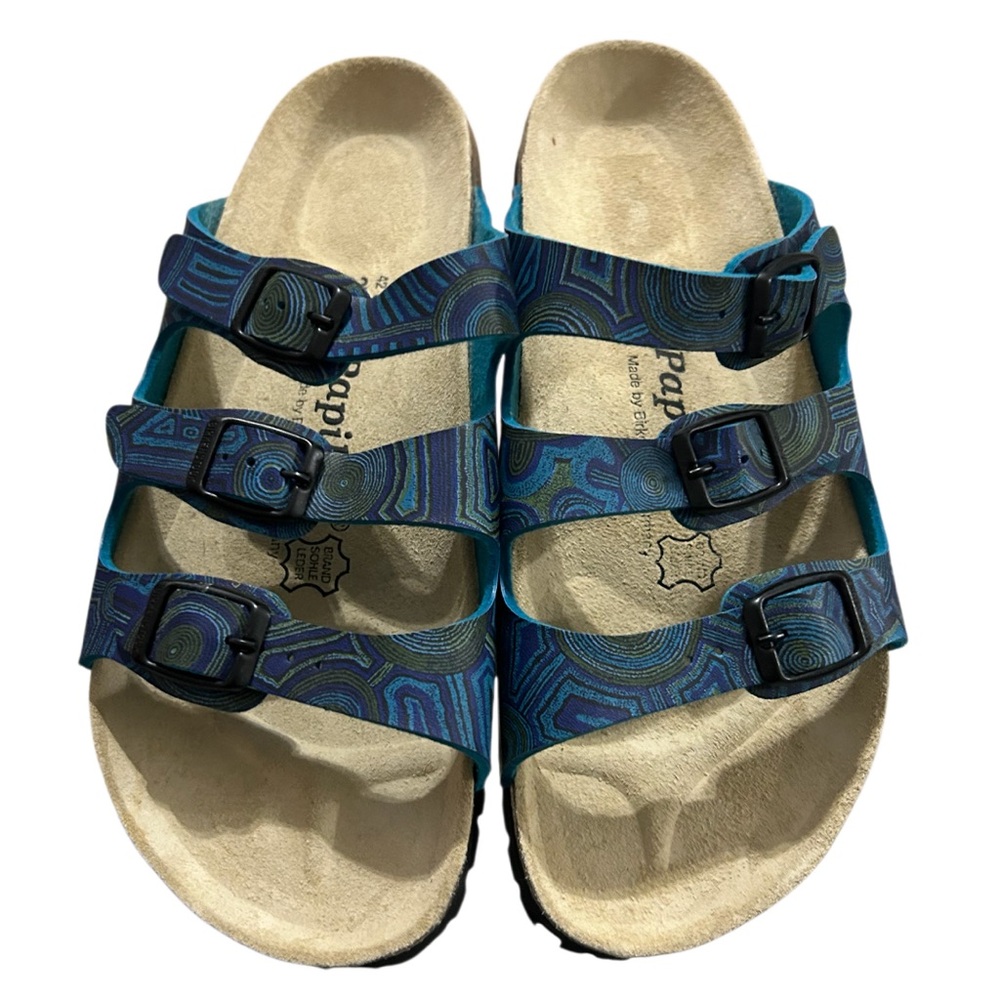 Papillio by Birkenstock Blue Patterned Sandals. NWOT
